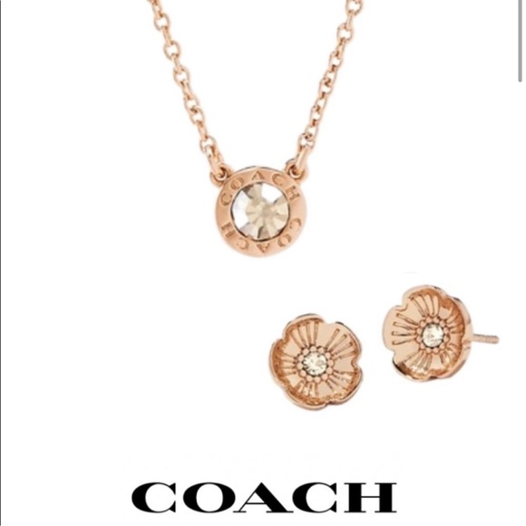Coach Open Circle Necklace and Stud Earring Set - Picture 2 of 14
